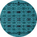 Round Machine Washable Abstract Light Blue Modern Rug, wshabs5061lblu