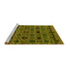 Sideview of Machine Washable Abstract Yellow Modern Rug, wshabs5061yw