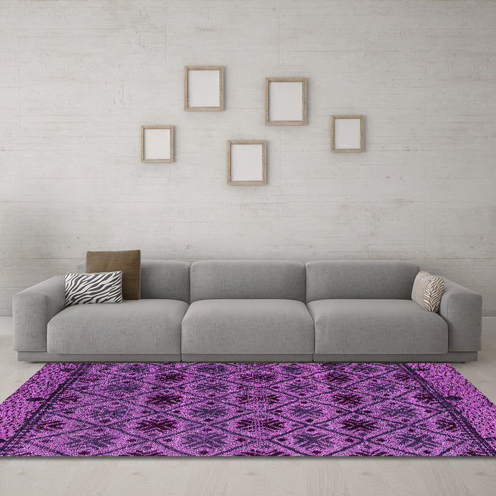 Machine Washable Abstract Pink Modern Rug in a Living Room, wshabs5061pnk