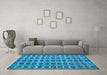 Machine Washable Abstract Light Blue Modern Rug in a Living Room, wshabs5062lblu