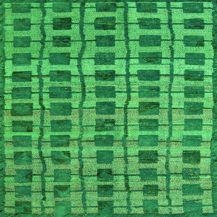 Square Abstract Green Modern Rug, abs5062grn