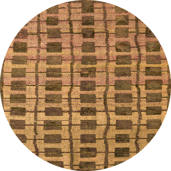 Round Abstract Orange Modern Rug, abs5062org