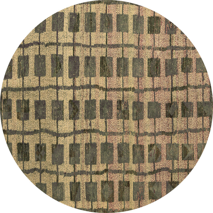 Round Machine Washable Abstract Brown Modern Rug, wshabs5062brn