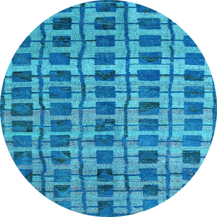 Round Machine Washable Abstract Light Blue Modern Rug, wshabs5062lblu