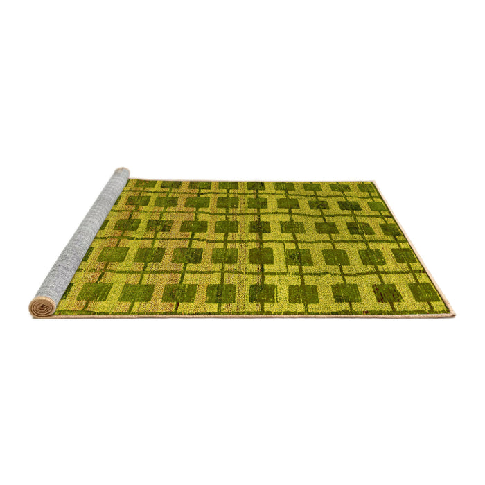 Sideview of Machine Washable Abstract Yellow Modern Rug, wshabs5062yw