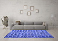 Machine Washable Abstract Blue Modern Rug, wshabs5062blu