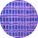 Round Abstract Purple Modern Rug, abs5062pur