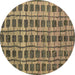 Round Abstract Brown Modern Rug, abs5062brn