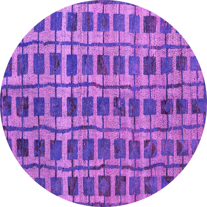 Round Machine Washable Abstract Pink Modern Rug, wshabs5062pnk