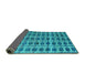 Sideview of Abstract Turquoise Modern Rug, abs5062turq