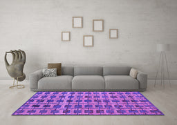 Machine Washable Abstract Pink Modern Rug in a Living Room, wshabs5062pnk