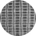 Round Abstract Gray Modern Rug, abs5062gry