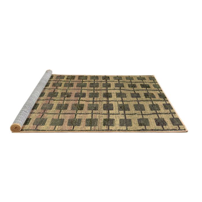 Sideview of Machine Washable Abstract Brown Modern Rug, wshabs5062brn