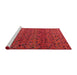 Sideview of Machine Washable Abstract Red Rug, wshabs5063