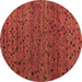 Round Machine Washable Abstract Brown Modern Rug, wshabs5063brn