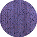 Round Machine Washable Abstract Blue Modern Rug, wshabs5063blu