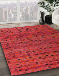 Abstract Red Modern Rug, abs5063