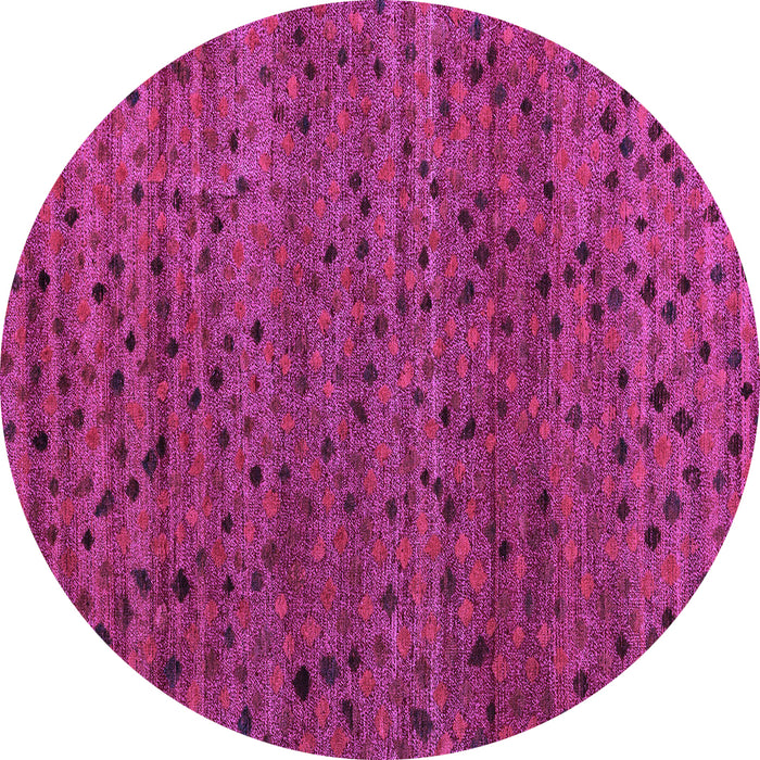 Round Machine Washable Abstract Purple Modern Area Rugs, wshabs5063pur