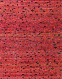 Machine Washable Abstract Red Rug, wshabs5063