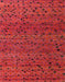 Machine Washable Abstract Red Rug, wshabs5063