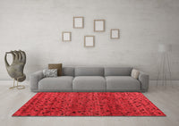 Machine Washable Abstract Red Modern Rug, wshabs5063red