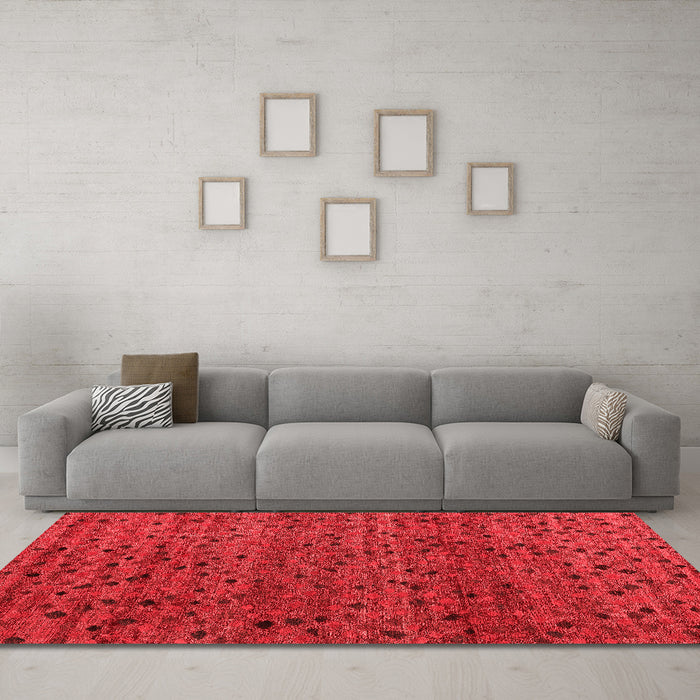 Modern Red Washable Rugs