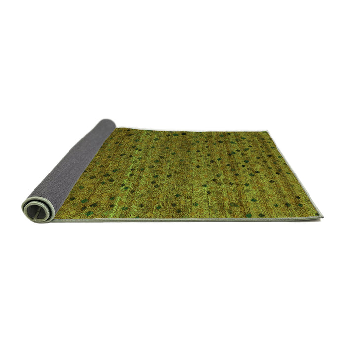 Sideview of Abstract Green Modern Rug, abs5063grn