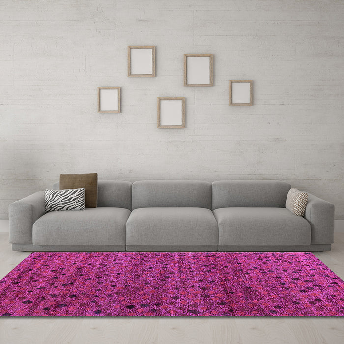 Machine Washable Abstract Purple Modern Area Rugs in a Living Room, wshabs5063pur