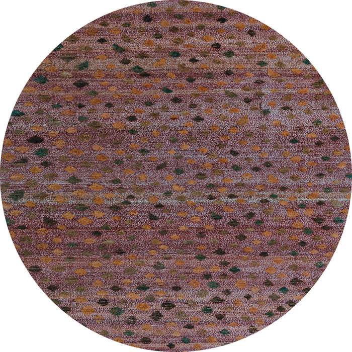 Round Abstract Light Blue Modern Rug, abs5063lblu
