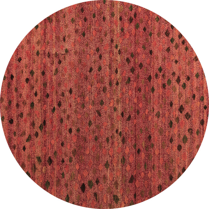 Round Abstract Brown Modern Rug, abs5063brn
