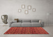 Machine Washable Abstract Brown Modern Rug in a Living Room,, wshabs5063brn