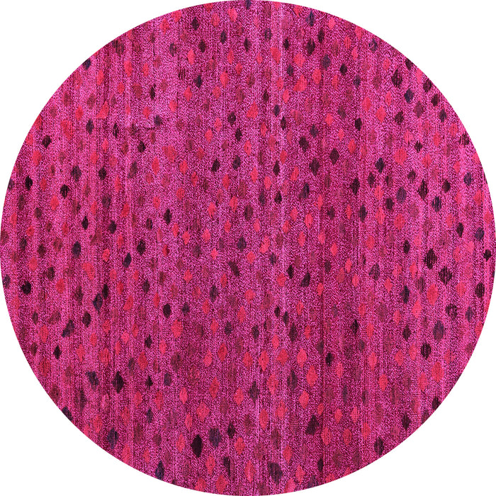 Round Machine Washable Abstract Pink Modern Rug, wshabs5063pnk