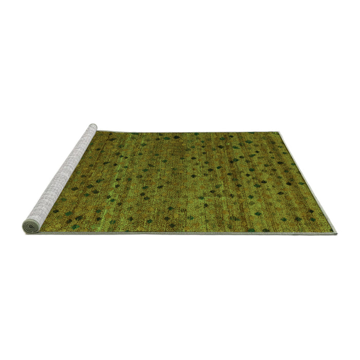 Sideview of Machine Washable Abstract Green Modern Area Rugs, wshabs5063grn