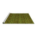 Sideview of Machine Washable Abstract Green Modern Area Rugs, wshabs5063grn