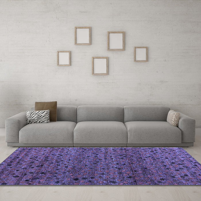 Machine Washable Abstract Blue Modern Rug in a Living Room, wshabs5063blu