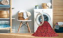 Machine Washable Abstract Red Rug in a Washing Machine, wshabs5063