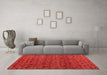 Machine Washable Abstract Orange Modern Area Rugs in a Living Room, wshabs5063org