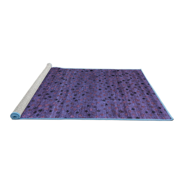 Sideview of Machine Washable Abstract Blue Modern Rug, wshabs5063blu