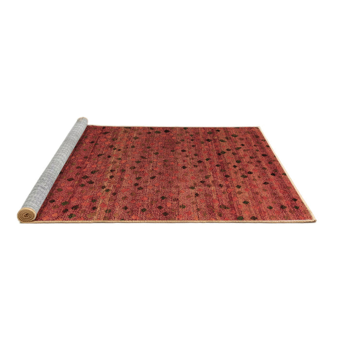 Sideview of Machine Washable Abstract Brown Modern Rug, wshabs5063brn