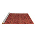 Sideview of Machine Washable Abstract Brown Modern Rug, wshabs5063brn