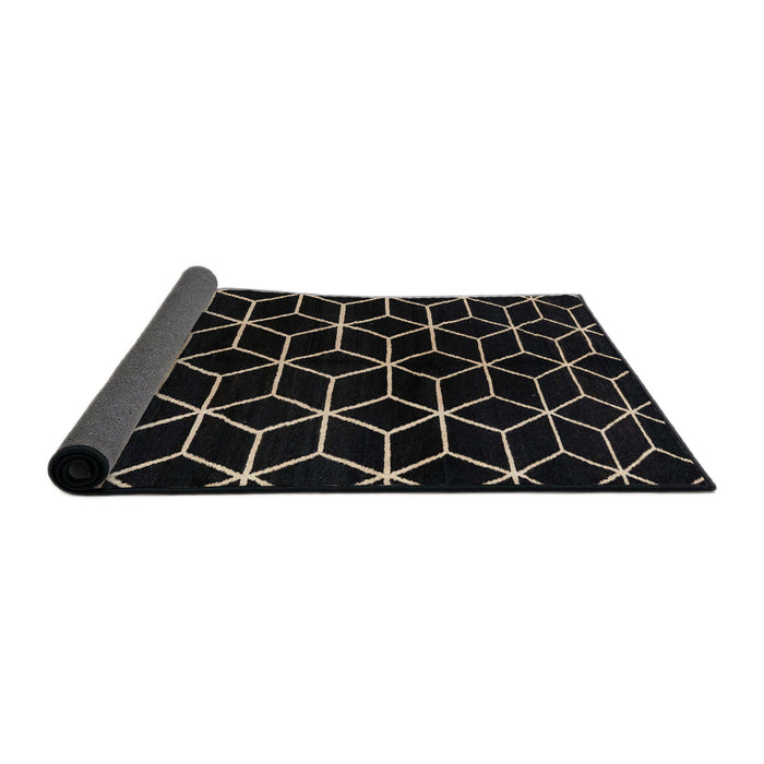Sideview of Abstract Coffee Brown Modern Rug, abs5064
