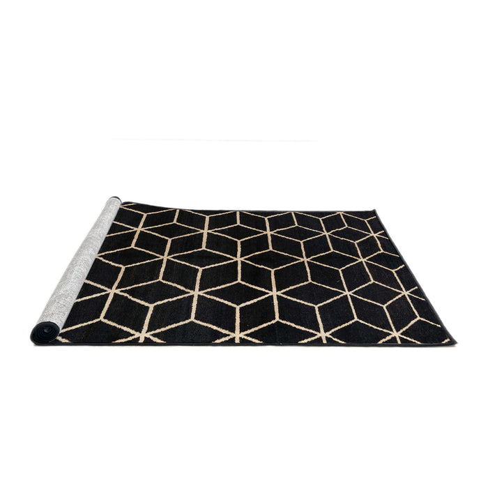 Sideview of Machine Washable Abstract Coffee Brown Rug, wshabs5064