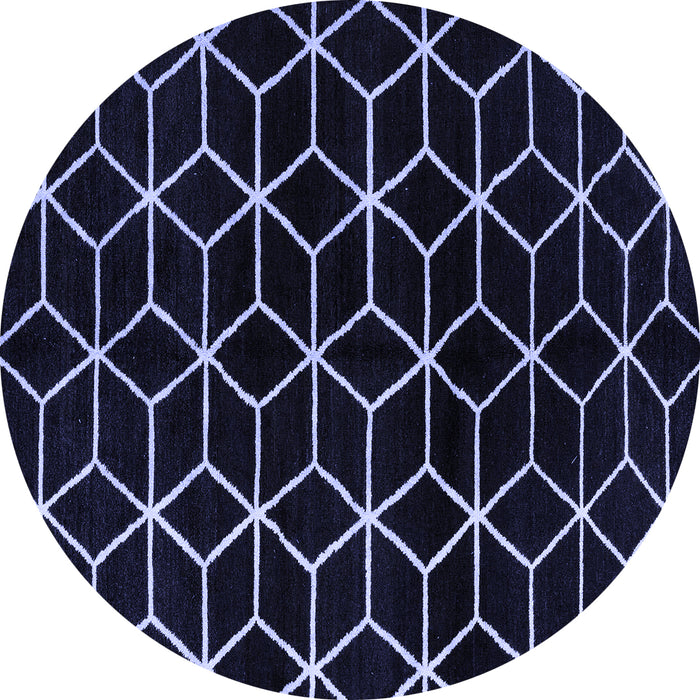 Round Machine Washable Abstract Blue Modern Rug, wshabs5064blu