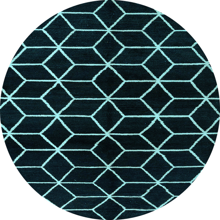 Round Abstract Light Blue Modern Rug, abs5064lblu