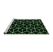 Sideview of Machine Washable Abstract Emerald Green Modern Area Rugs, wshabs5064emgrn