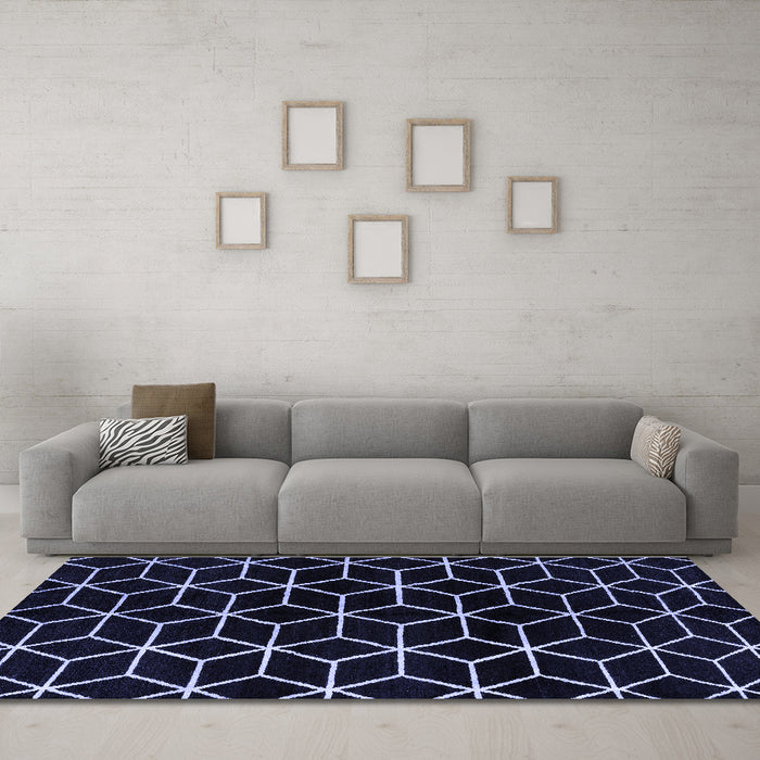 Machine Washable Abstract Blue Modern Rug in a Living Room, wshabs5064blu