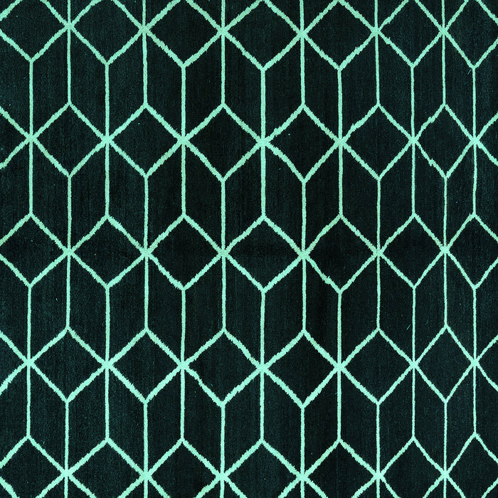 Square Machine Washable Abstract Turquoise Modern Area Rugs, wshabs5064turq