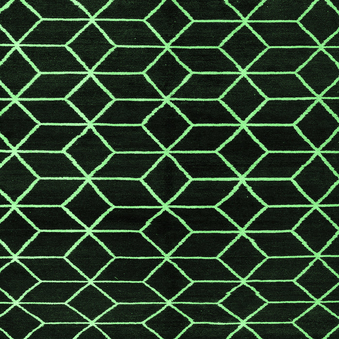 Square Abstract Emerald Green Modern Rug, abs5064emgrn