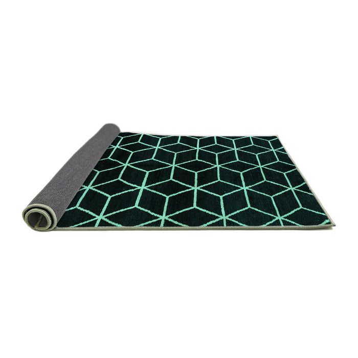 Sideview of Abstract Turquoise Modern Rug, abs5064turq
