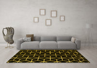 Machine Washable Abstract Yellow Modern Rug, wshabs5064yw